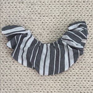 Misa Los Angeles Striped Ruffle Top - Black and White